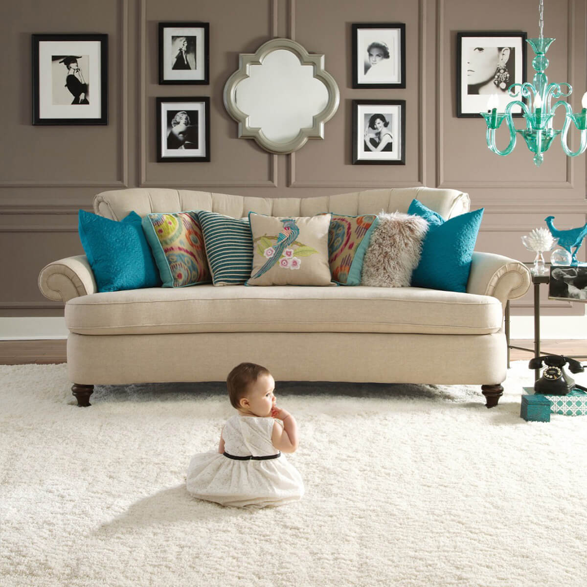 Baby sitting on soft carpet | Wall 2 Wall Flooring